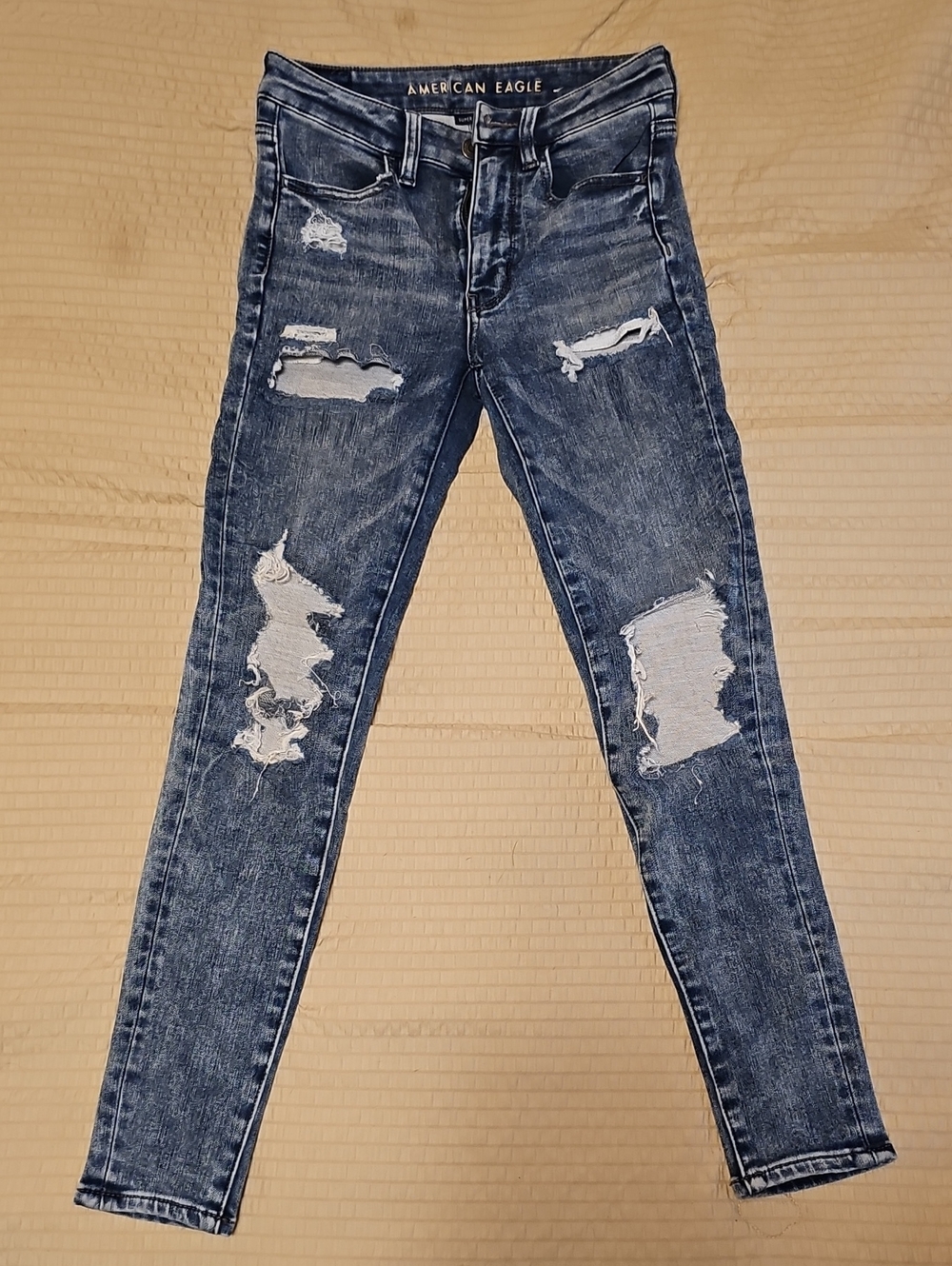 AE Distressed Acid Wash Skinny Jeans